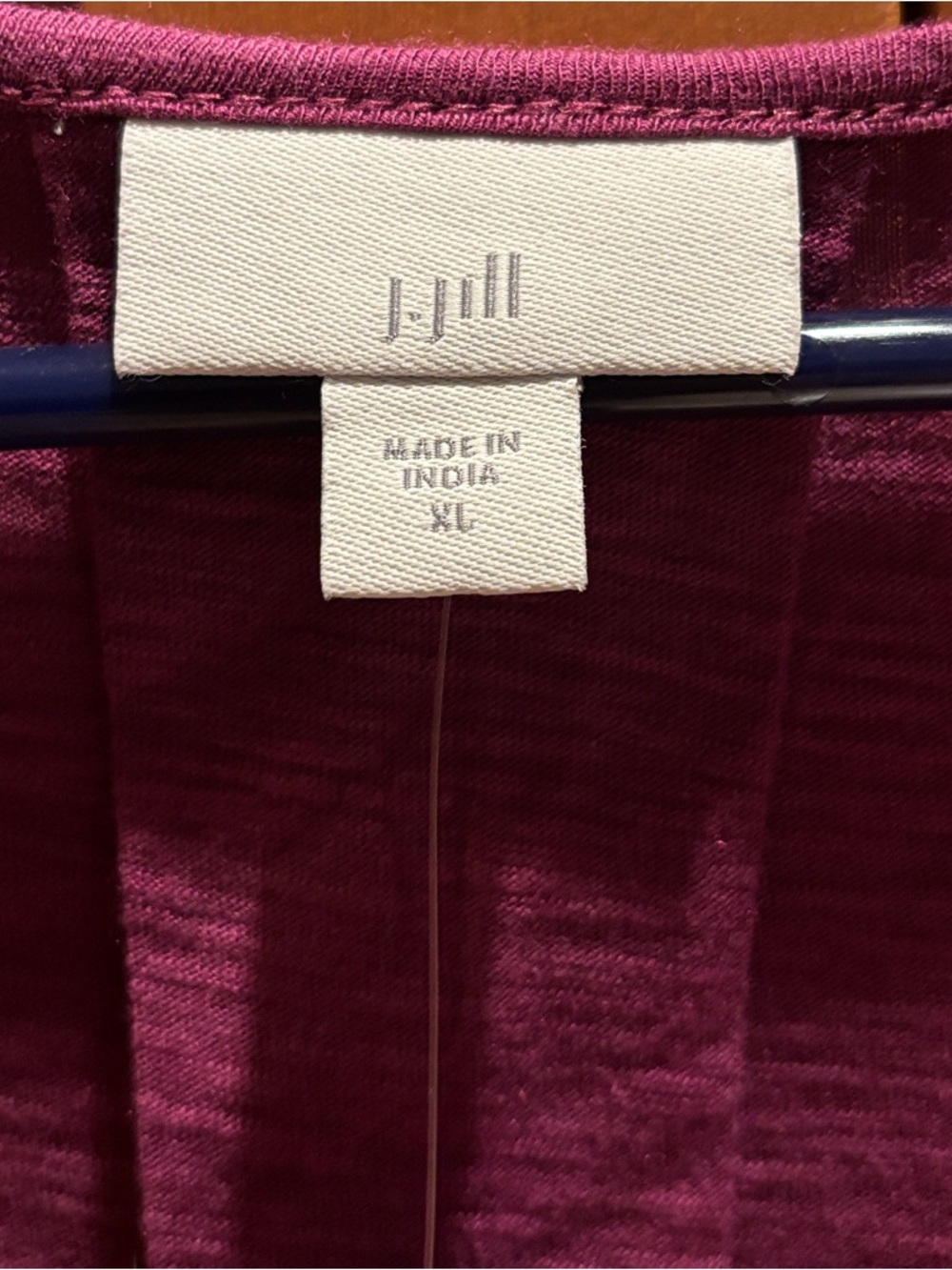 J. Jill Women’s Scoop Neck Loose Fitting Short Sleeve Tee - Burgundy Plum - Picture 3 of 6